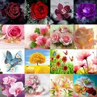 DIY 5D Лилия Лаванда цветок круглая алмазная живопись вышивка крестиком детская Алмазная вышивка домашнее украшение с бриллиантами