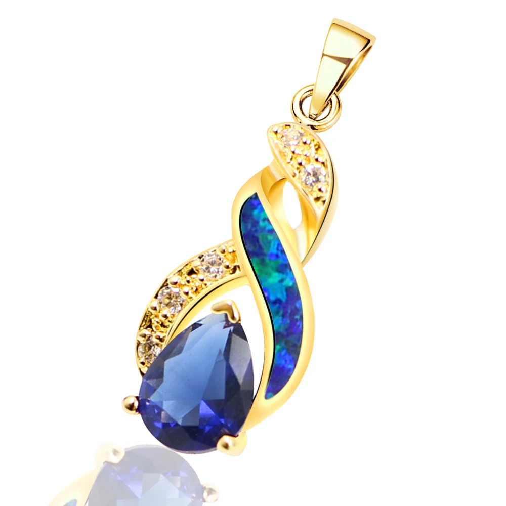 Новый камень рождения Натуральный Синий Австралийский опал сапфировое Желтое