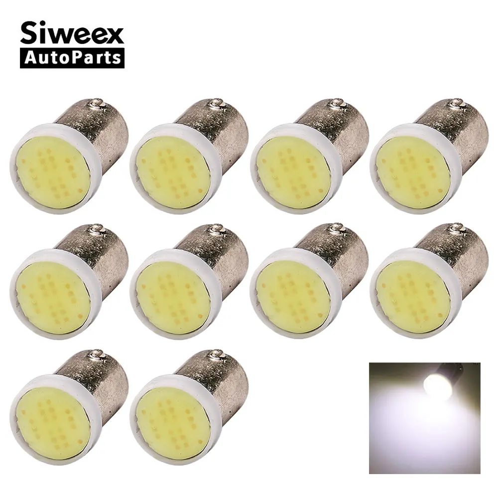 

10 Pcs BA9S T4W COB Wedge Side Light Backup License Plate Bulb Indicator Reading Trailer Truck Interior Dome Lamp For Car 12V