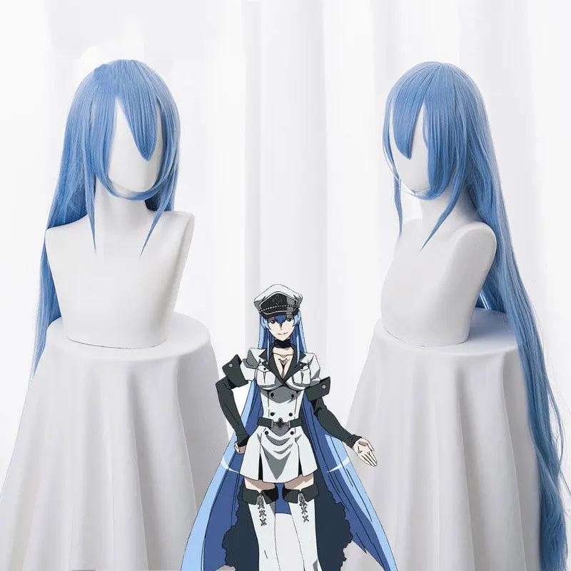 Убийца Акаме! Прямые парики Esdeath для косплея длиной 100 см высококачественные