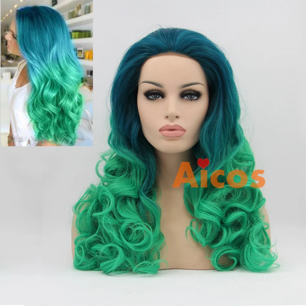 18 &quotжаропрочных парик фронта Шнурка Синтетический волос Естественные волнистые