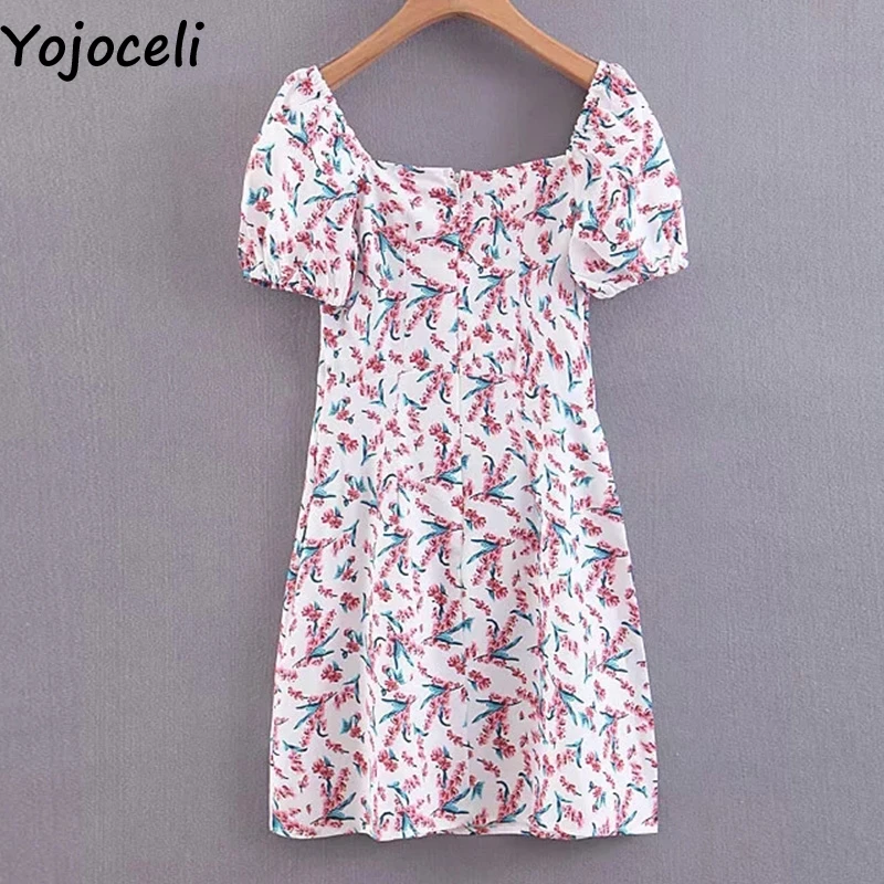 Yojoceli сексуальное платье с открытыми плечами и Принтом Короткое облегающее