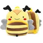 Рюкзак для мальчиков и девочек, плюшевый, желтый, школьный, с изображением пчелы