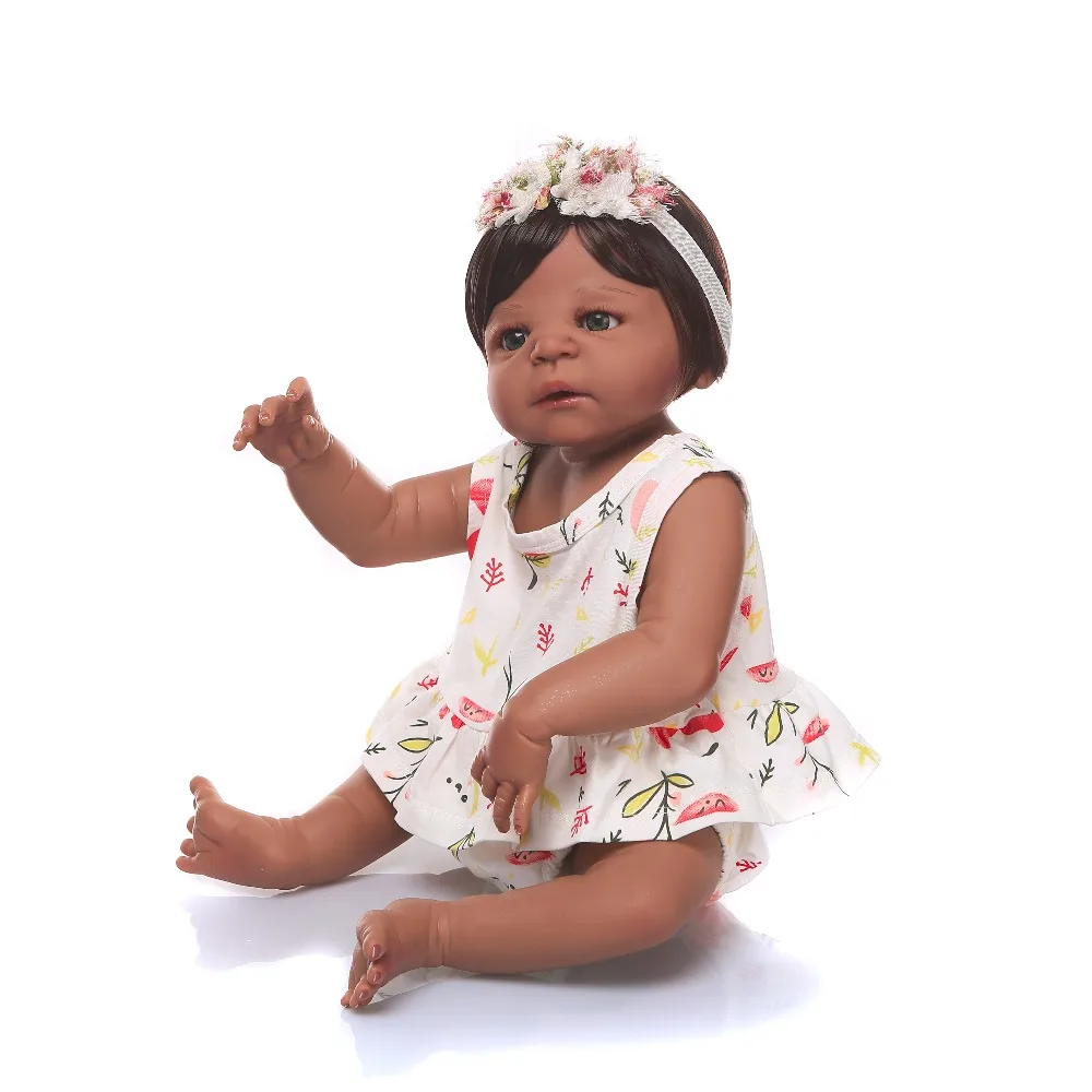 Реалистичная кукла-реборн из черной кожи 57 см все силиконовые куклы-Реборн набор