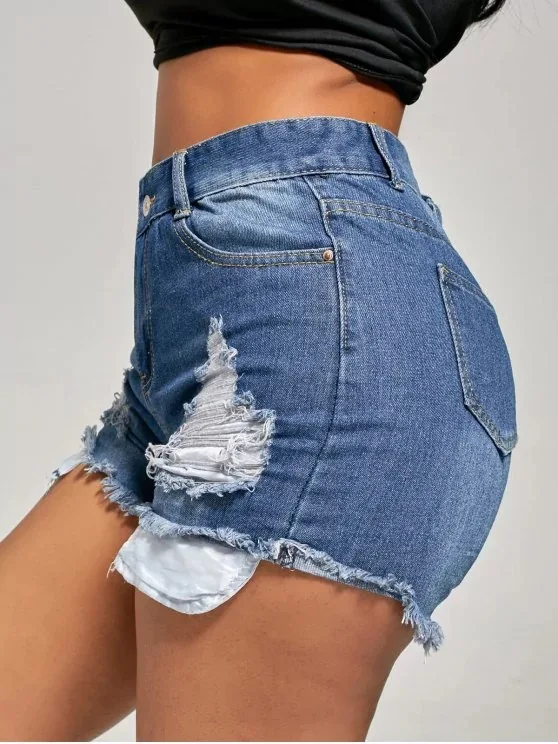 Женские джинсовые шорты размера плюс с высокой талией джинсы для женщин уличная