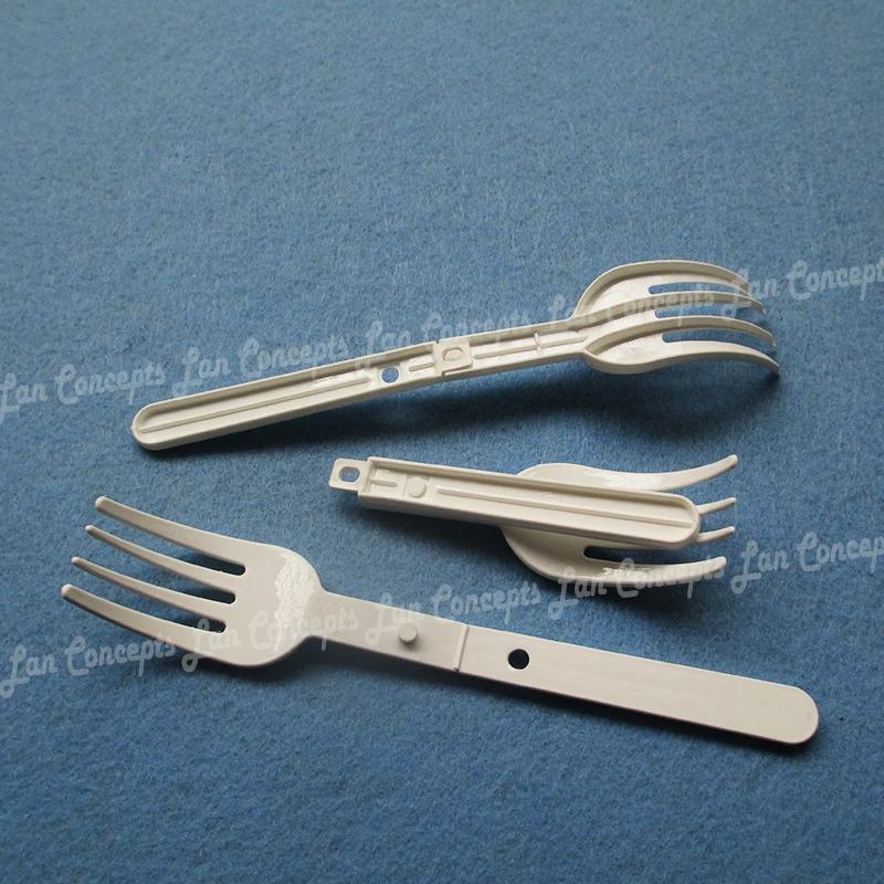 Одноразовые складные вилки из ПНД пластиковые для лапши 1000 шт./лот оптовая