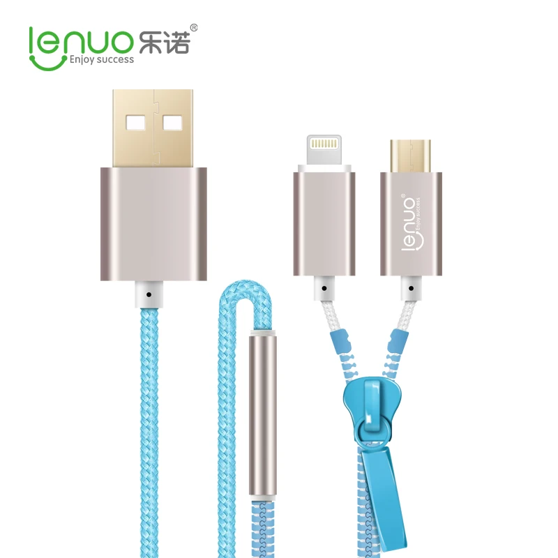 Lenuo 2.1A 2 в 1 Micro USB и Для Молнии Творческий Быстро зарядный Кабель для iPhone 6 Plus xiaomi redmi