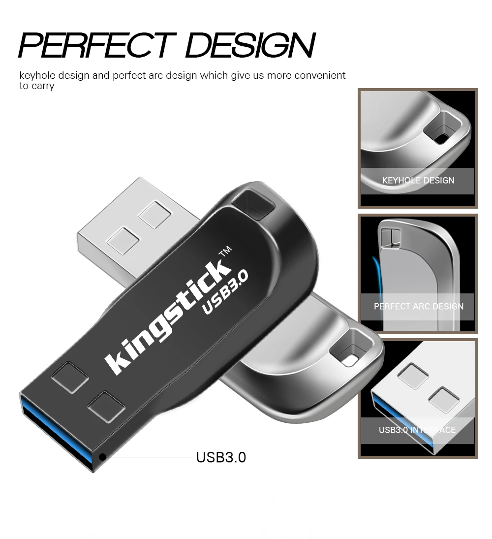 Kingstick, супер мини usb 3,0, флешка, 16 ГБ, 32 ГБ, 64 ГБ, 128 ГБ, металлический usb флеш-накопитель, флеш-карта памяти, usb флешка, флешка, u-диск