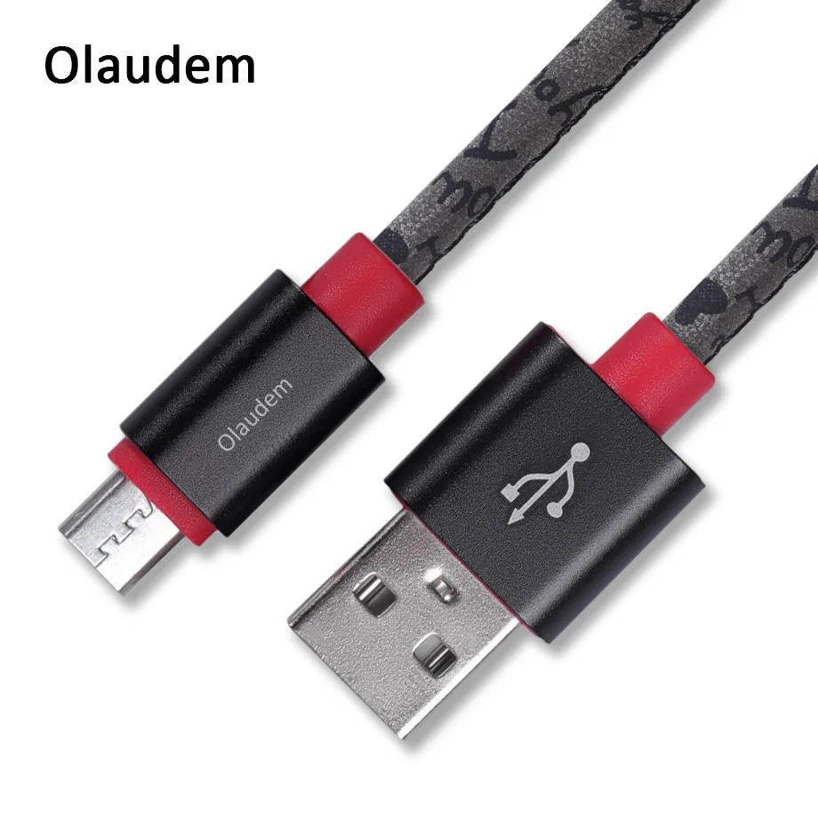 Olaudem USB Micro usb кабель для передачи данных samsung android 1 м из искусственной кожи зарядки