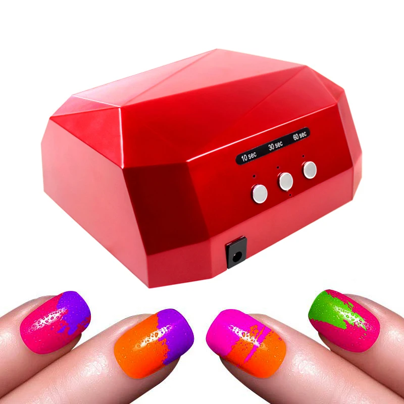 36W Nail Dryer Diamond Shaped UV Lamp LED &amp CCFL Curing for Gel Nails Polish Art Tools | Красота и здоровье