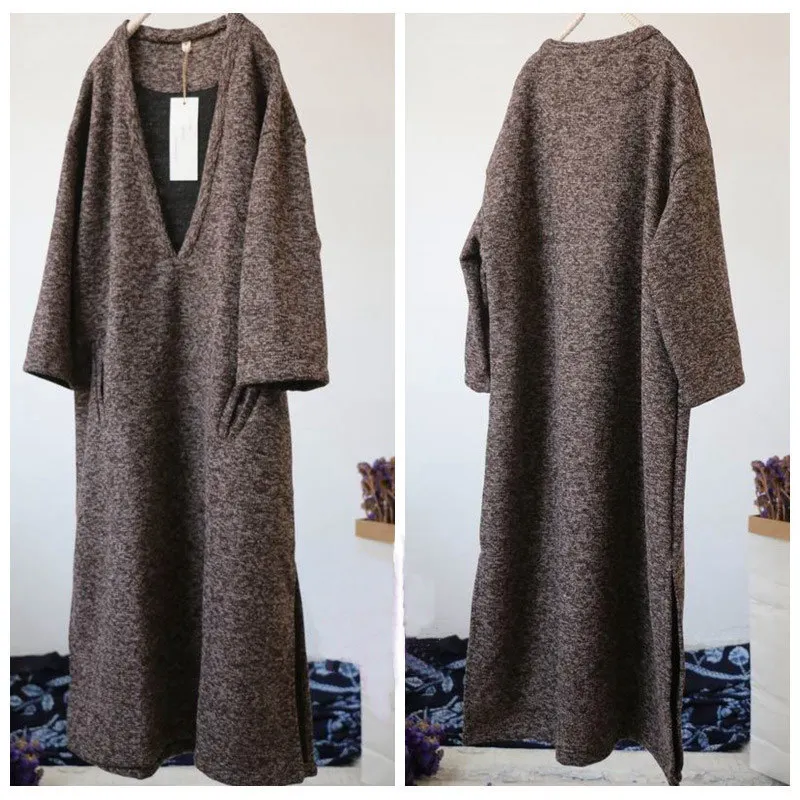 Асимметрия длинное стильное шерстяное теплое платье для женщин 2017 Осень Зима