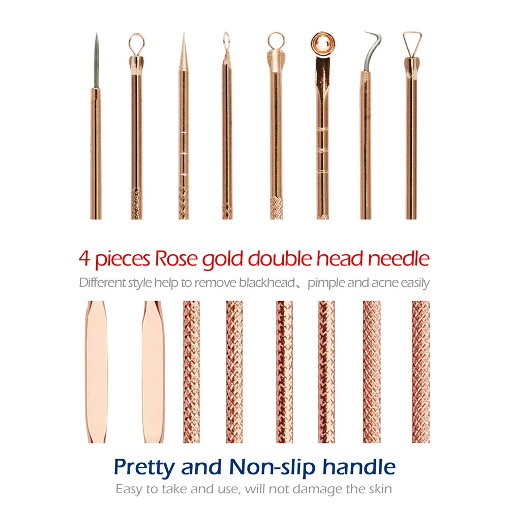 Портативный экстрактор акне двойная черная игла для удаления прыщей