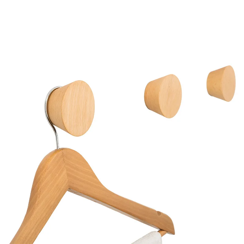 Wall Mounted Wooden Clothes Hanger Coat Hook Hanging Storage Rack Home Decorations