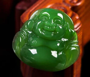 Jew3115 Счастливая Улыбка Будды Хэтянь зеленая яшма нефрит жадеит ожерелье кулон