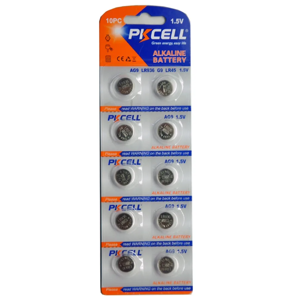 20 шт. PKCELL 1 5 V AG9 батарея LR936 394 SR936SW 194 V394 кнопочная монетная щелочная батарея|alkaline