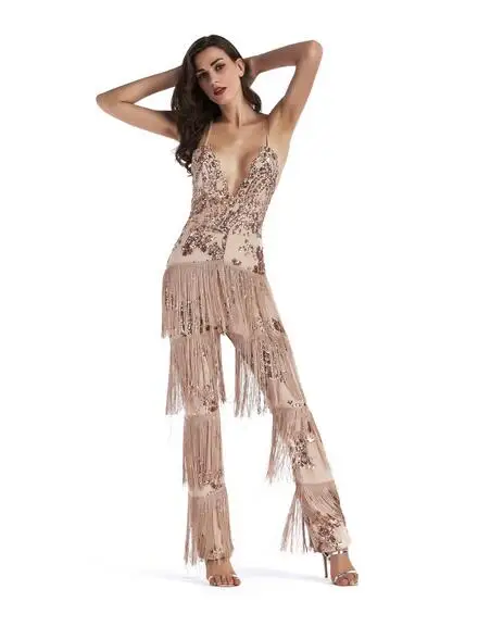 Женские комбинезоны с бахромой сексуальный кружевной комбинезон кисточками