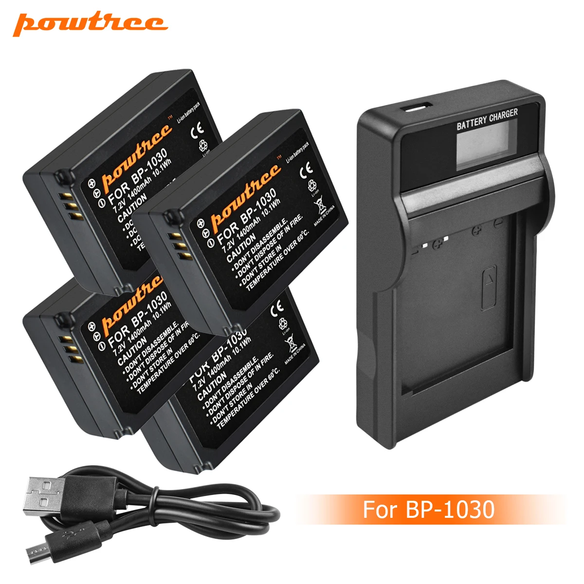 4X Battery Charger Аккумулятор для камеры Powtree 7,2 V 1400mAh BP-1030 BP1030 BP1130 BP-1130+ ЖК-зарядное устройство для samsung NX200 Аккумулятор для камеры L10 - Цвет: 4X Battery Charger
