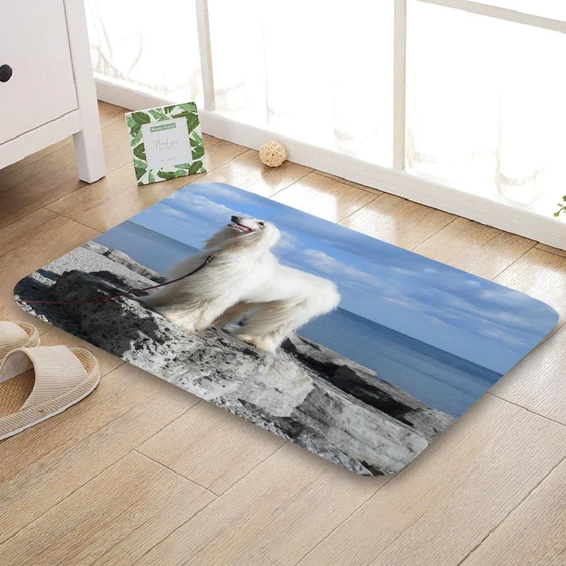 Nice Afghan Hound Doormat Outdoor Floor Mat Home Creative Super Soft Absorbent Bathroom Door Entrance 40X60cm 50x80cm | Дом и сад