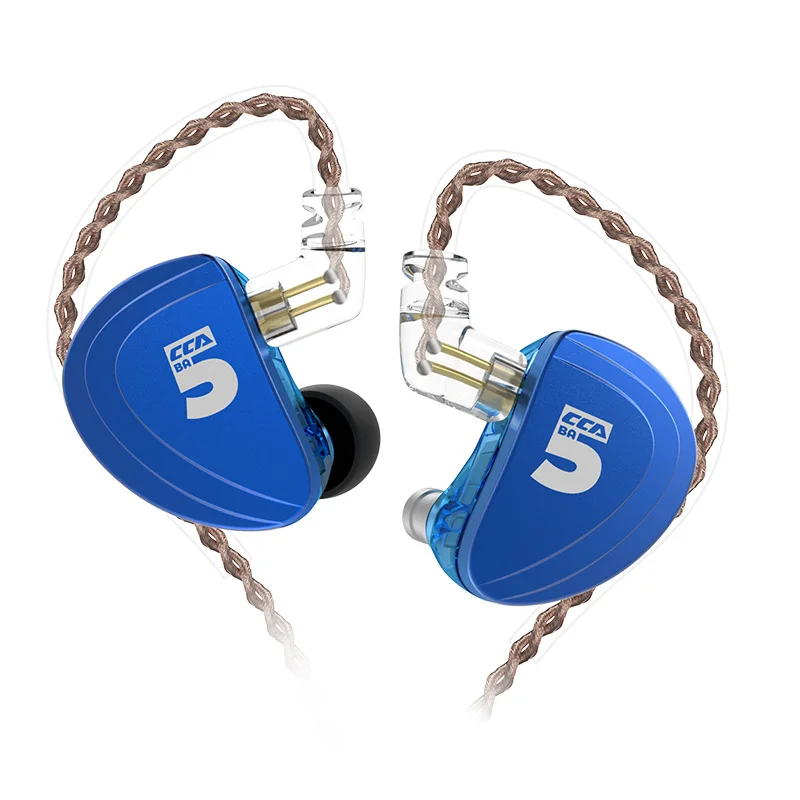 No microphone CCA A10 5BA привод в ухо наушник 5 сбалансированная арматура HIFI Мониторинг наушники гарнитура со съемным разъемом 2PIN кабель - Цвет: No microphone