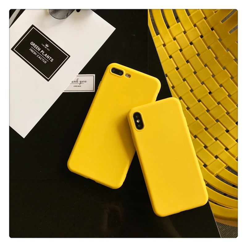 Lovebay лимонно-желтый цвет модный чехол для телефона s для iphone XS Max XR X 5 5S SE 6 6S 7 8 Plus мягкая задняя крышка для iphone 7 Чехол