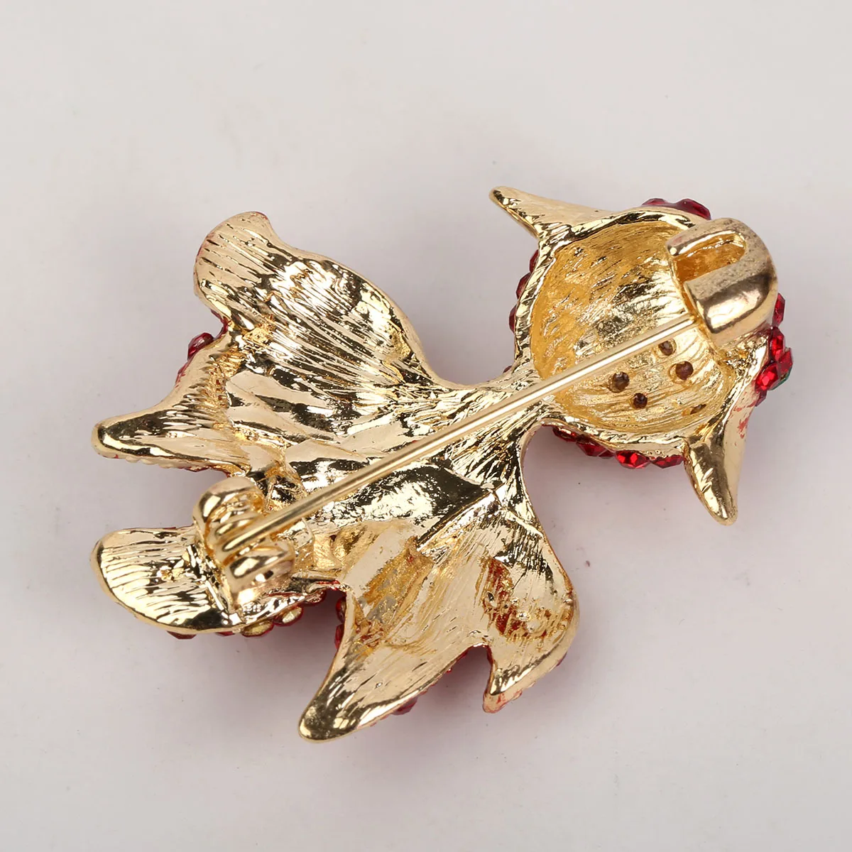 Yacq Goldfish brooch pin antique gold red W crystal animal jewelry gifts for women girls mom her wholesale dropshipping BA20 | Украшения и