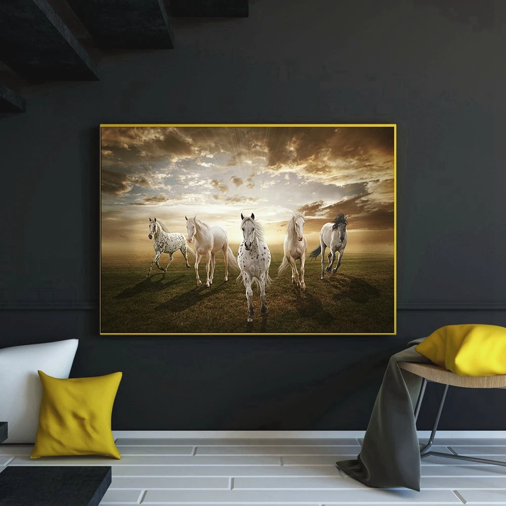 

Horses Vintage Home Decoration Animals Office Room Wall Art Canvas Print Horse Artwork for Dining Room Wall Decor