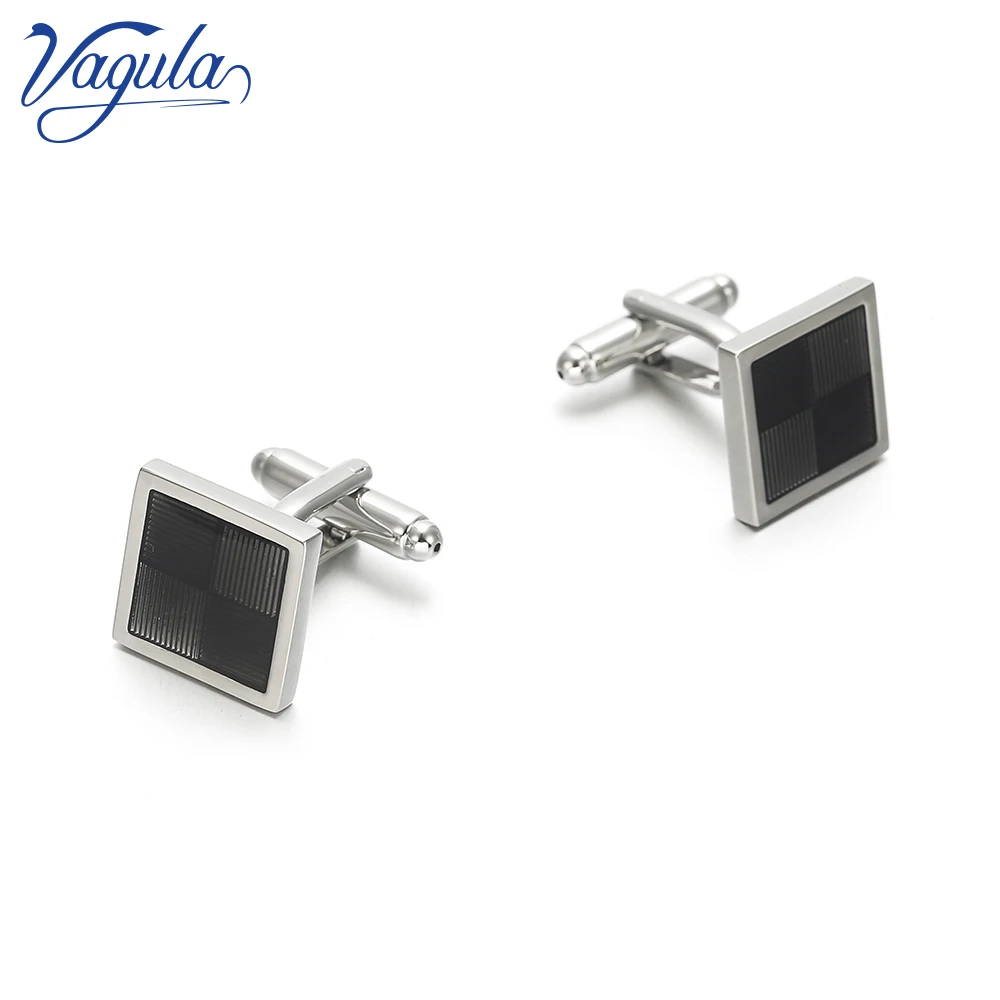 

VAGULA Square Cuff links French Shirt Button Bonito Gemelos Excellent Enamel Cufflinks 122