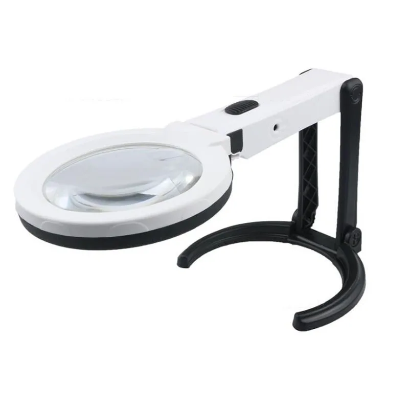 

Desktop Handheld with 10 LED Light Magnifier 110V/220V Universal Foldable Magnifier (European / American Standard Plug)