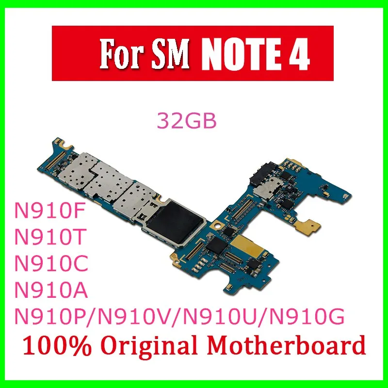 Оригинальная материнская плата для samsung Note 4 N910F 32 Гб разблокирована; Европейский стиль; коллекция N910F N910T N910C N910A N910P N910V N910U N910G