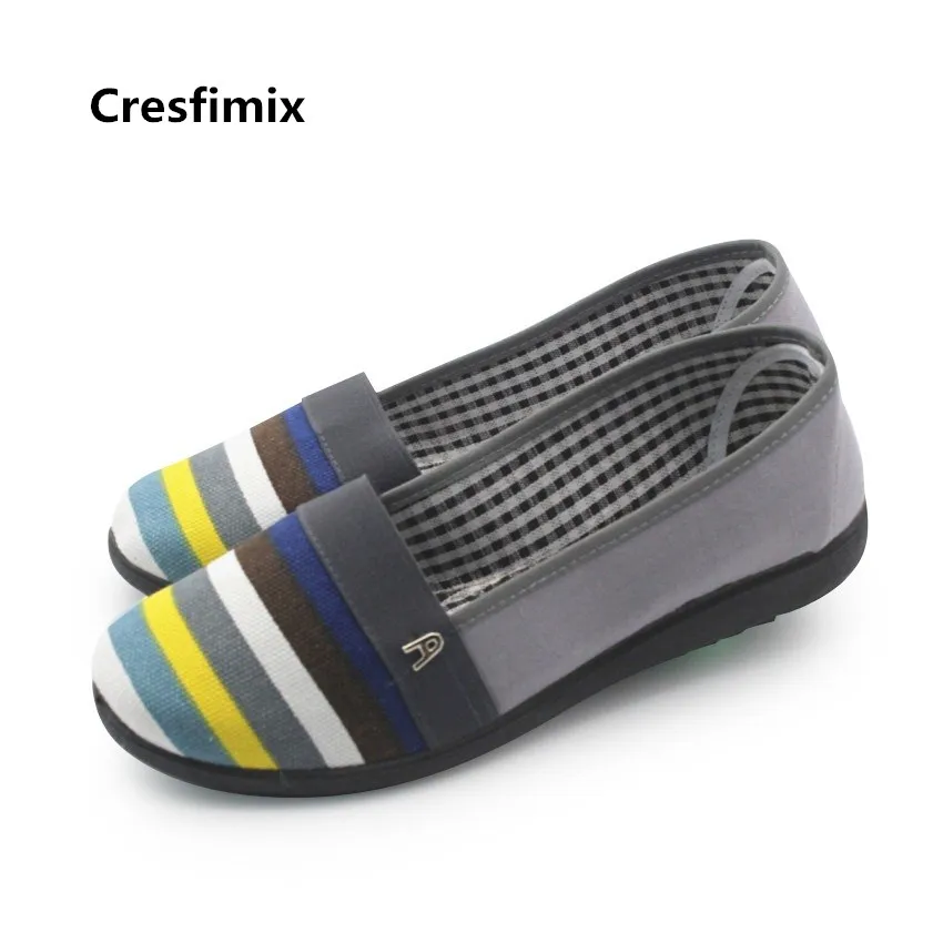 Женские парусиновые туфли Cresfimix мягкие и удобные повседневные на плоской подошве