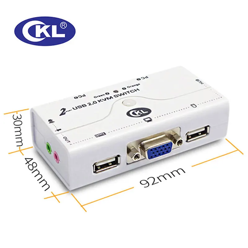 KVM переключатель VGA 2 порта USB 0 с кабелями поддержка аудио микрофон принтер сканер