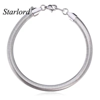starlord snake chain vintage bracelet men jewelry 316l stainless steel gold color fashion jewelry 5mm 20cm gold bracelets gh334