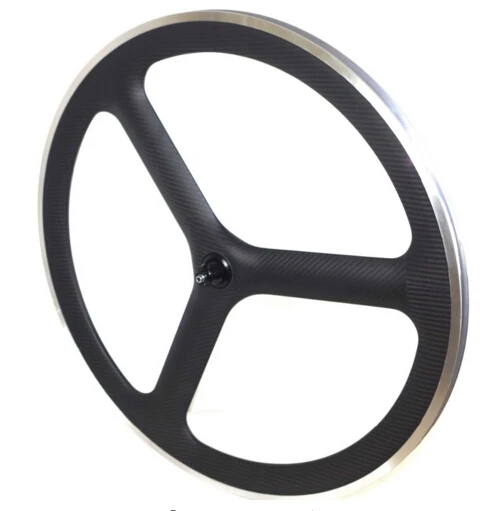 Углеродные колеса трехспицевые фиксированные шестеренки Дорожные сплав