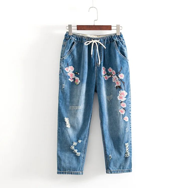 2019 негабаритные повседневные джинсы Летняя женская одежда модная свободная