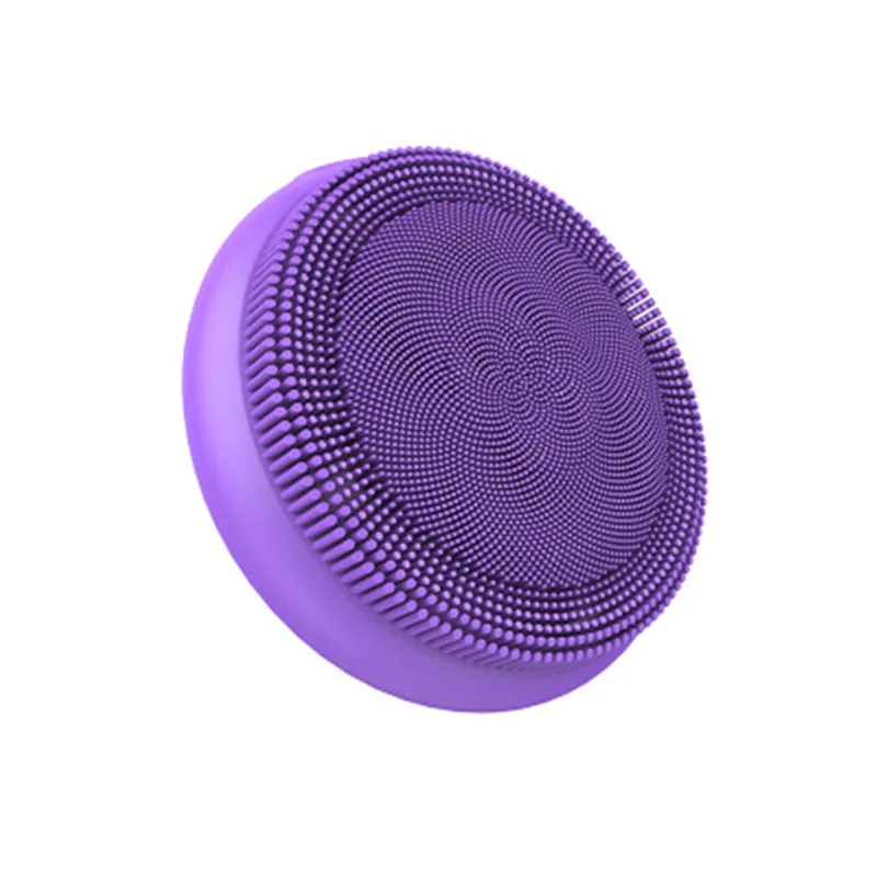 Purple USB Перезаряжаемый звуковой вибрационный Силиконовый очищающий щетка для лица удалить угри очиститель пор водонепроницаемый массажер для лица - Цвет: Purple