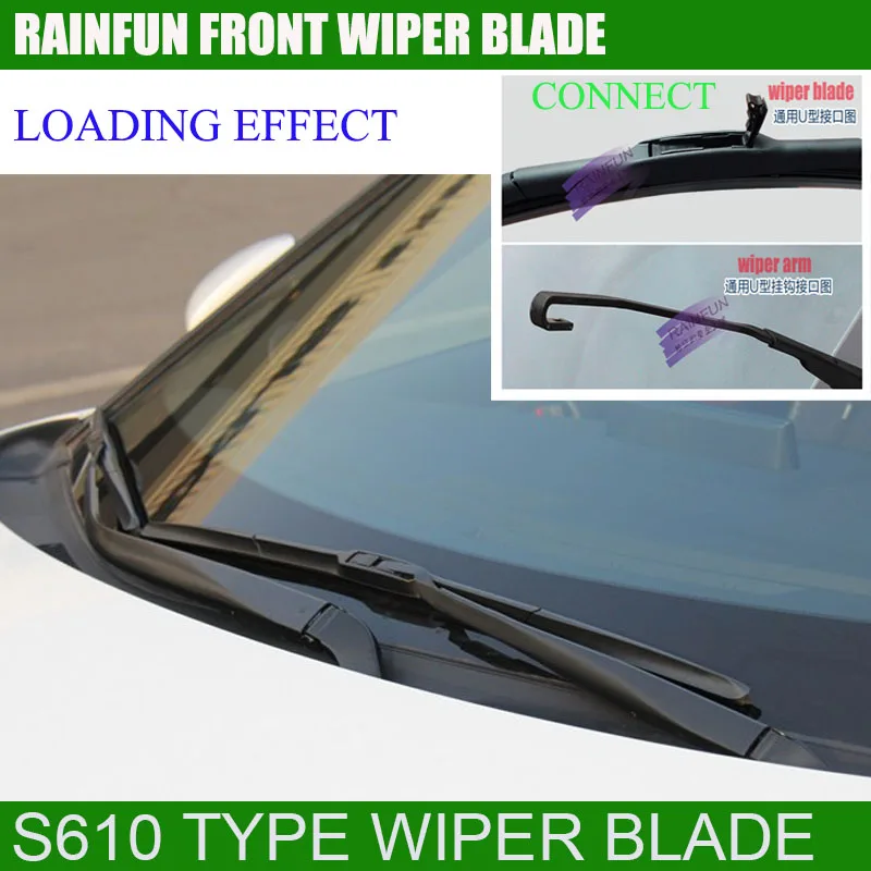 Выделенное лезвие стеклоочистителя RAINFUN S610 21 &quotR + 21&quot R для (RHD) Renault Clio 2 3/5D(98 06)