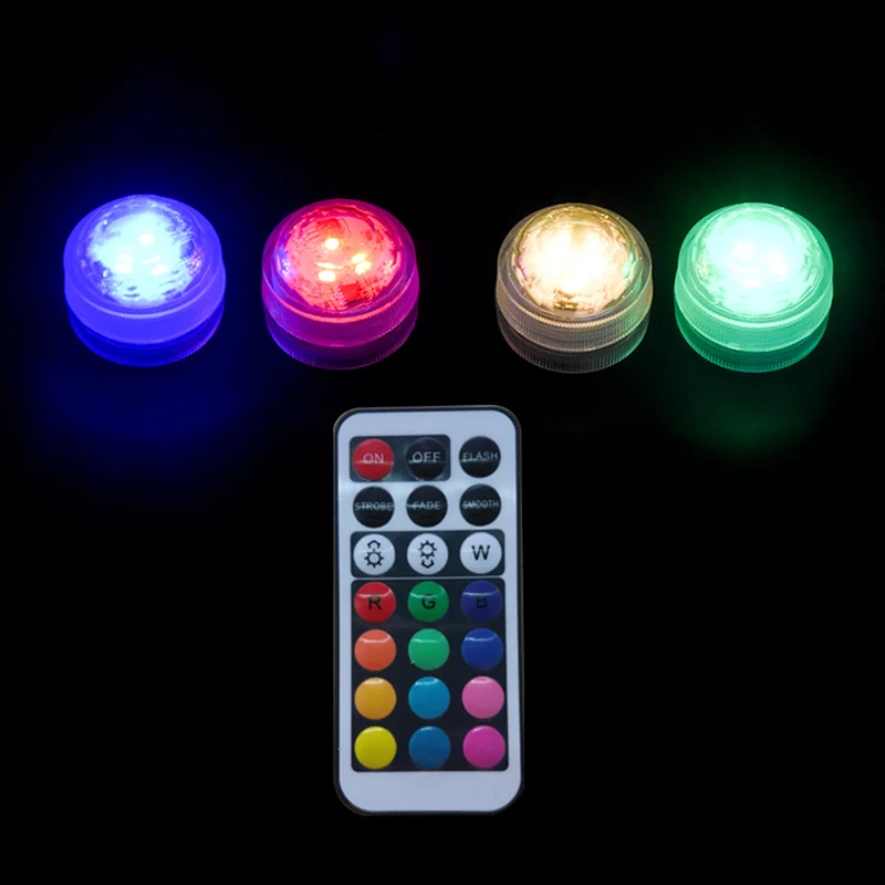 Кнопка Батарея дистанционного водонепроницаемый RGB погружной светодиодный фонарь для использования под водой использовать ночную лампу для вазы аквариум вечерние Декор бассейна