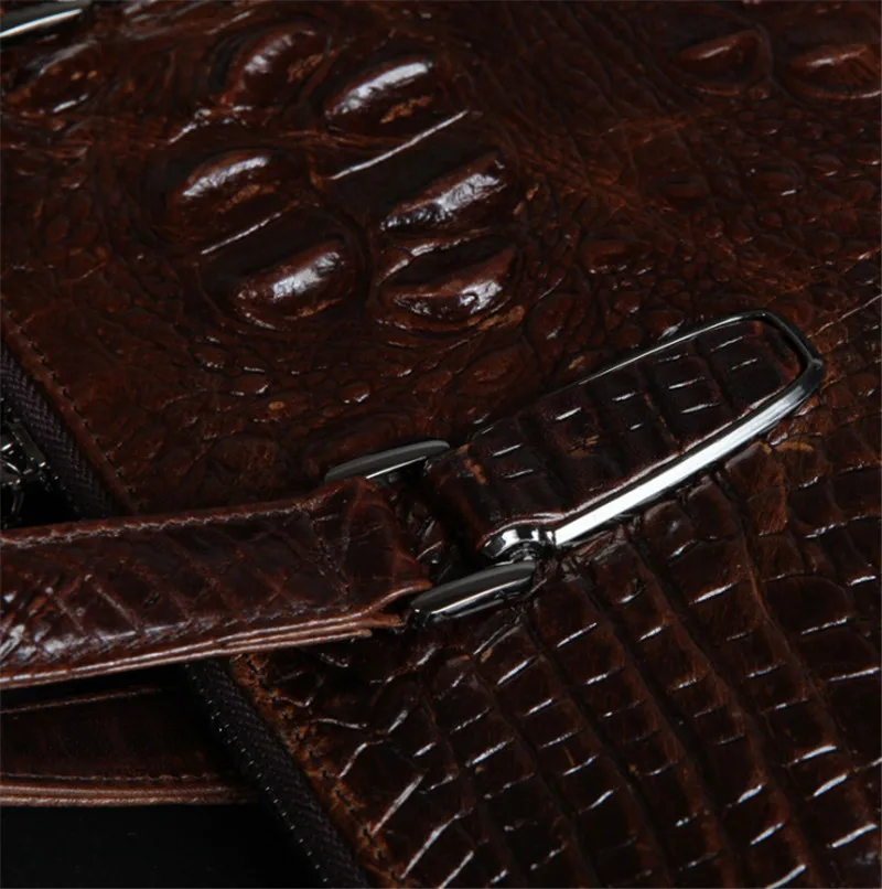 Мужской портфель из яловой кожи винтажный 14 дюймов для ноутбука крокодиловое