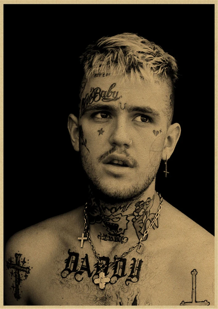 Рэпер Lil Peep плакат крафт-бумага наклейки на стену ВИНТАЖНЫЙ ПЛАКАТ качество для гостиной домашний декор