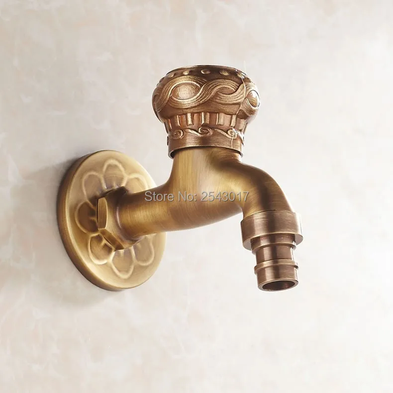 Смеситель для стирки в ванной комнате из античной латуни роскошный настенный