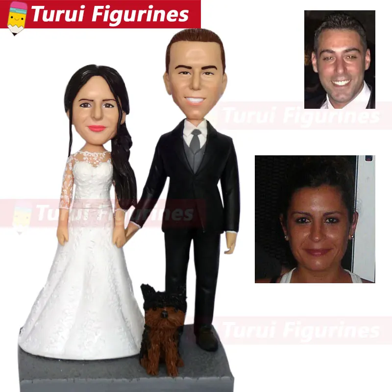 Топпер для торта Свадебный фигурки невесты и жениха куклы с Бобиной на заказ