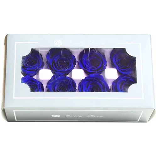 royal blue Йо Чо 8 шт./кор., вечная роза цветок 4-5 см сохраненные свежими цветок розы подарок ко Дню Святого Валентина Свадьба День благодарения вечный цветок - Цвет: royal blue