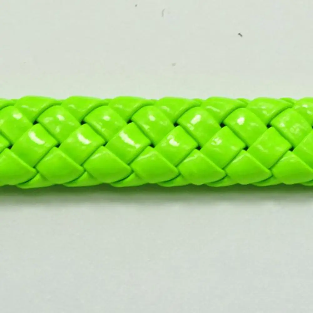 16 4 Feets неоновый зеленый плоский Плетеный Боло шнур из искусственной кожи 10X4mm|cord