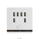 Настенная розетка с 6 разъемами USB, 3,4 А, панель переключателя