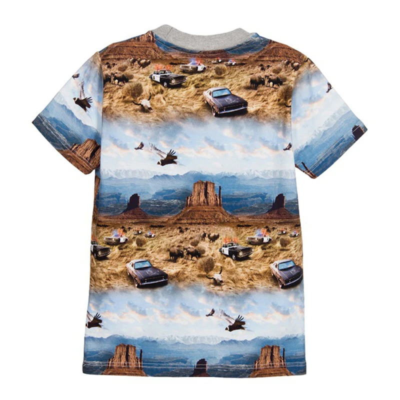 Футболки для мальчиков летний хлопковый топ детей с принтом одежда малышей