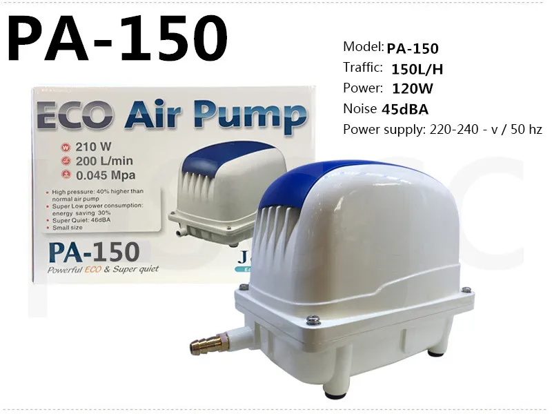 PA-150 Jebao PA 35 45 60 80 100 150 200 большая цистерна для рыбы кислородный усилитель воздушный насос аквариум кислородный генератор супербесшумная Рыбная культура - Цвет: PA-150