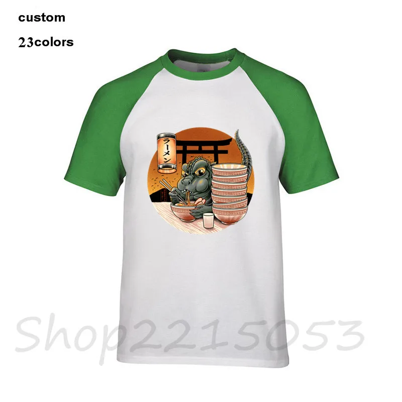 Military ramenzilla dragon king of monsters polkadothero on sale Men Japanese anime print tshirt black white t-shirt top t shirt | Мужская
