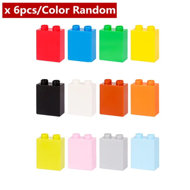 Diy-R503-13x6pcs Diy 6 шт./лот, кирпичи Duploe, строительные блоки больших частиц, аксессуары, обучающие игрушки для детей - Цвет: Diy-R503-13x6pcs