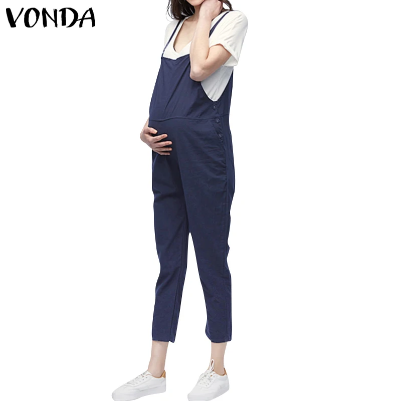 VONDA, Одежда для беременных,, Комбинезоны на лямках для беременных, женские комбинезоны, повседневные штаны для беременных, брюки без рукавов, Комбинезоны