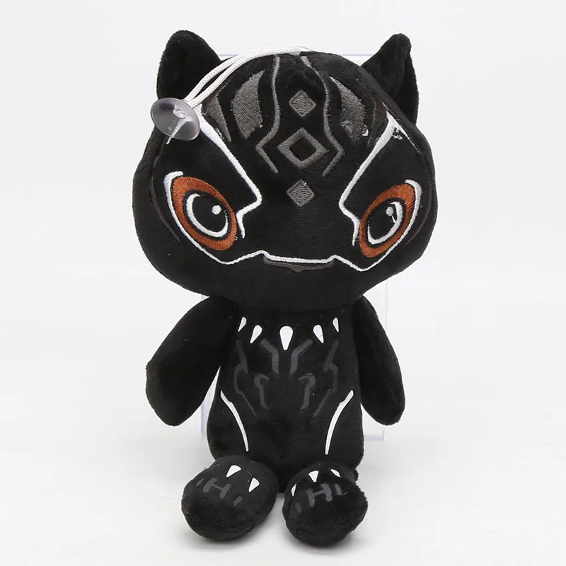 black panther 22-26 см игрушки Marvel Мстители эндгейм плюшевые игрушки Железный человек Дэдпул танос Человек-паук мягкие куклы супер герой подарок на день рождения - Цвет: black panther
